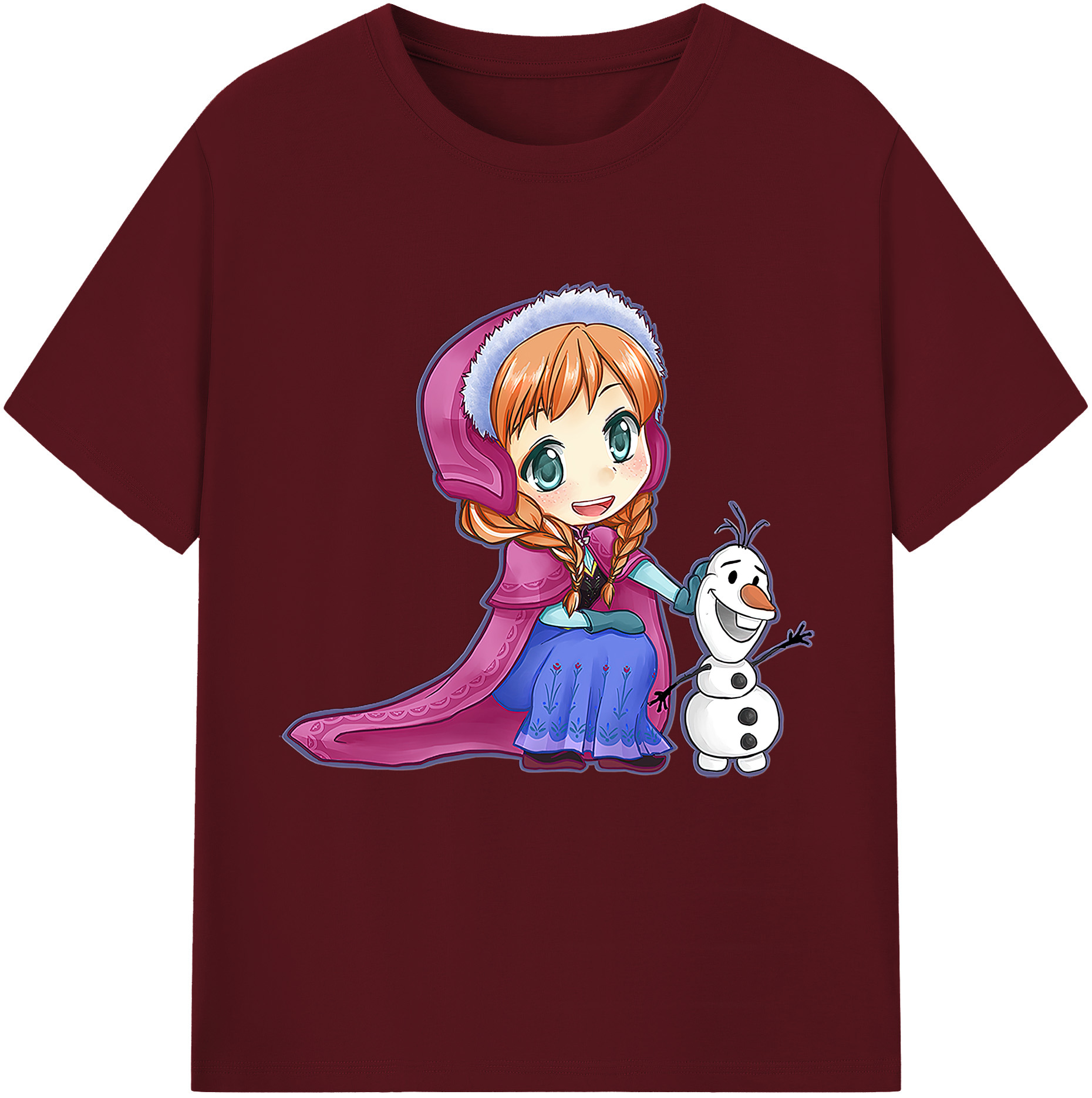 （画像用） アナと雪の女王 アンナ エルサ Frozen Anna Elsa 綿100％半袖Tシャツ（フロントプリント）